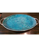 Blue Metal Serving Tray
